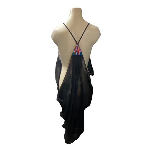 Mara Hoffman Swim Women's One Size Swimsuit Cover Up Dress Black Boho Embroidery - Picture 3 of 6